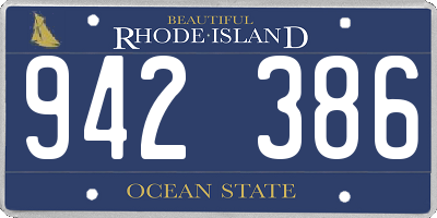 RI license plate 942386
