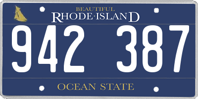 RI license plate 942387