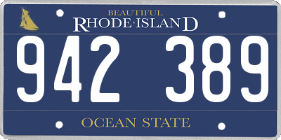 RI license plate 942389
