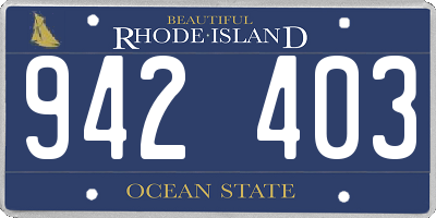RI license plate 942403