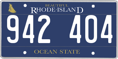 RI license plate 942404