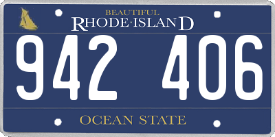 RI license plate 942406