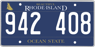 RI license plate 942408
