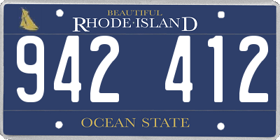 RI license plate 942412