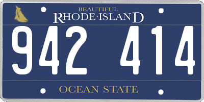 RI license plate 942414