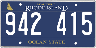 RI license plate 942415