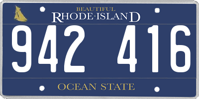 RI license plate 942416