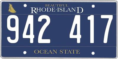 RI license plate 942417