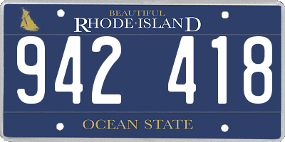 RI license plate 942418