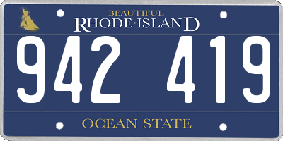 RI license plate 942419