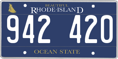 RI license plate 942420