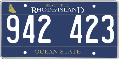 RI license plate 942423