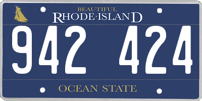 RI license plate 942424