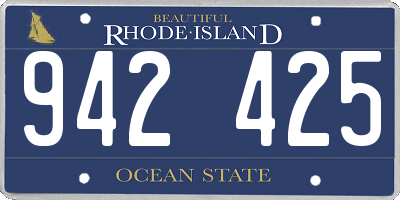 RI license plate 942425