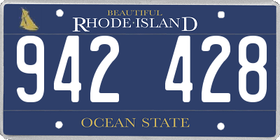 RI license plate 942428