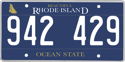 RI license plate 942429