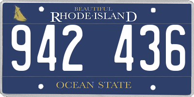 RI license plate 942436