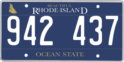 RI license plate 942437