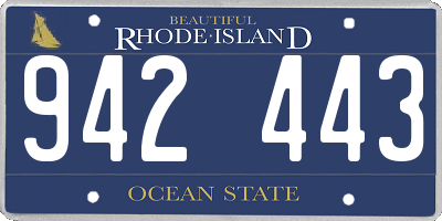 RI license plate 942443
