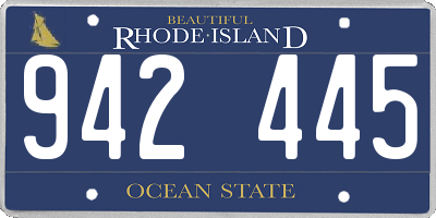 RI license plate 942445