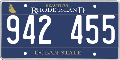 RI license plate 942455