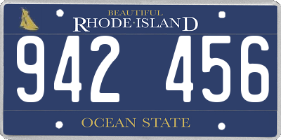 RI license plate 942456