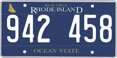RI license plate 942458