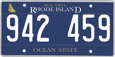 RI license plate 942459