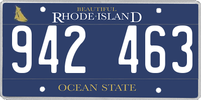 RI license plate 942463