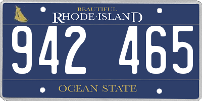 RI license plate 942465