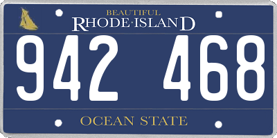 RI license plate 942468