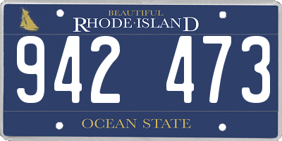 RI license plate 942473