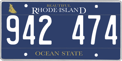 RI license plate 942474