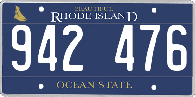 RI license plate 942476