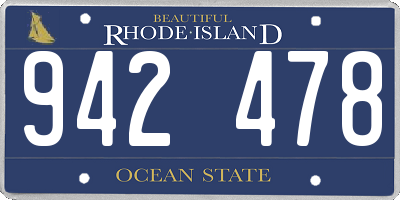 RI license plate 942478