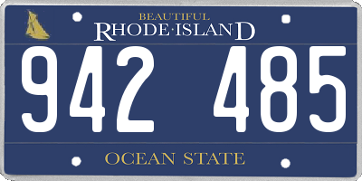 RI license plate 942485