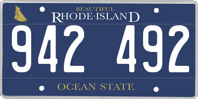 RI license plate 942492