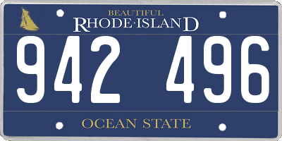 RI license plate 942496