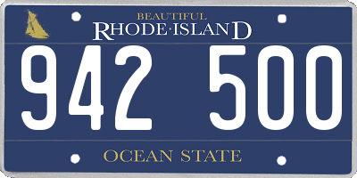 RI license plate 942500