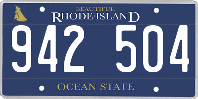 RI license plate 942504