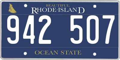 RI license plate 942507