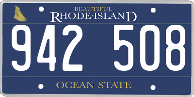 RI license plate 942508