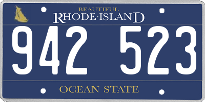 RI license plate 942523