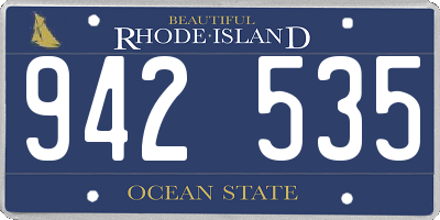 RI license plate 942535