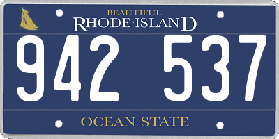 RI license plate 942537