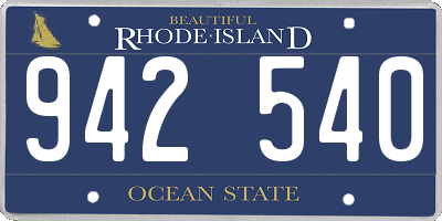 RI license plate 942540
