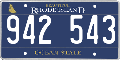 RI license plate 942543