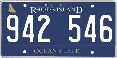 RI license plate 942546