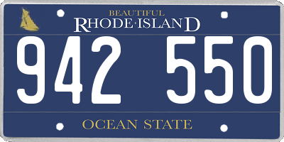 RI license plate 942550