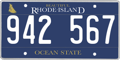 RI license plate 942567